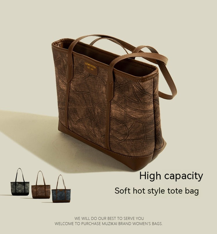 Large Capacity Rhombus Simple Tote Bag