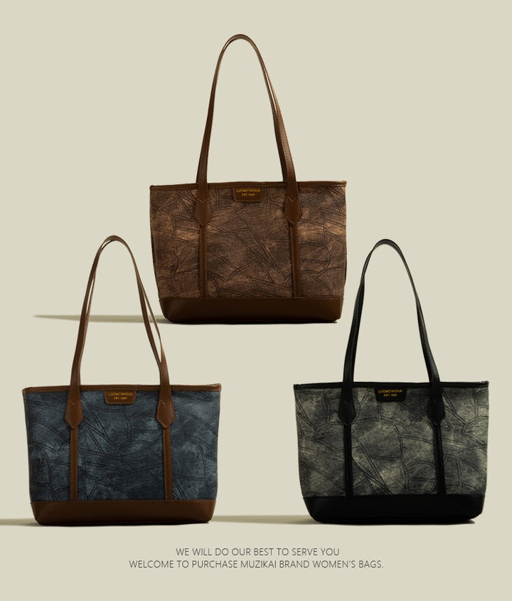 Large Capacity Rhombus Simple Tote Bag