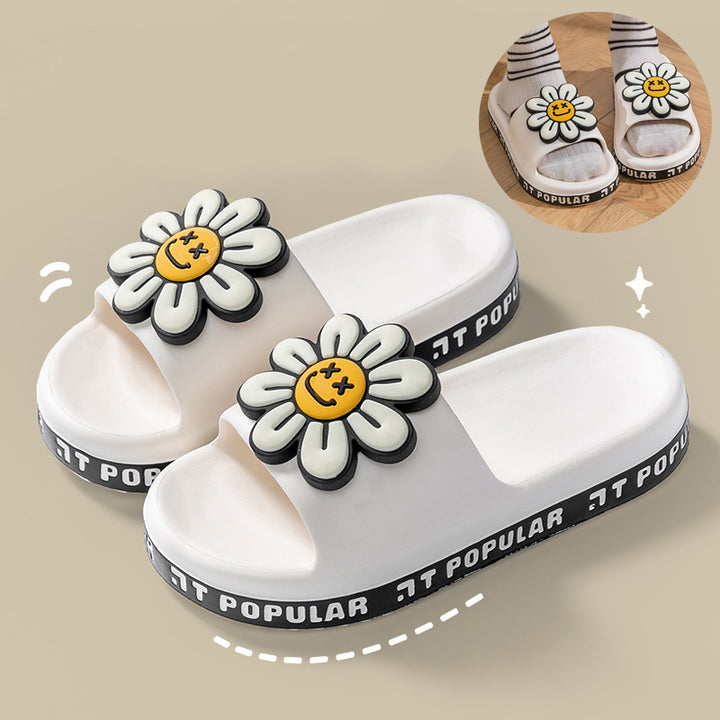 Summer Flower Slippers  New Fashion Letter Garden Shoes Indoor Anti-Slip Floor Bathroom Bathing Home Slipper