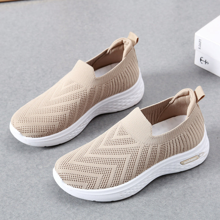 Casual Mesh Shoes Sock Slip On Flat Shoes  Sneakers Casual Soft Sole Walking Sports Shoe