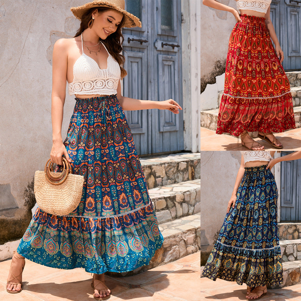 Bohemian Exotic Hollowed Out Lace Patchwork Skirt