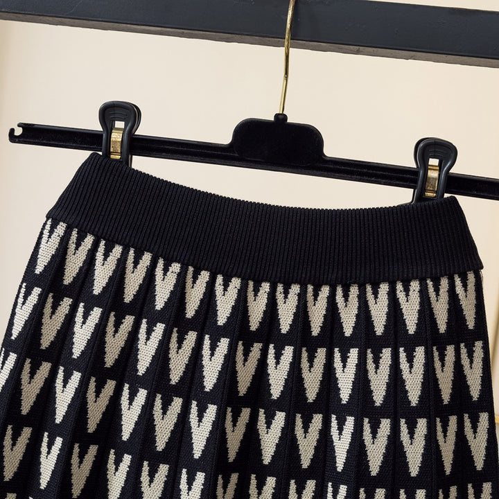 Gentle Knitted Skirt Winter With Sweater