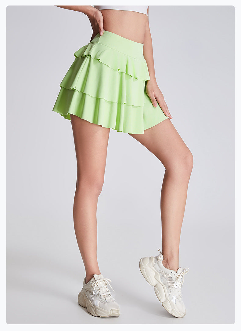 High Waist Hip Lift Tennis Skirt Fake Two Pieces Skirt