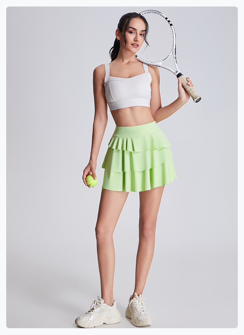 High Waist Hip Lift Tennis Skirt Fake Two Pieces Skirt