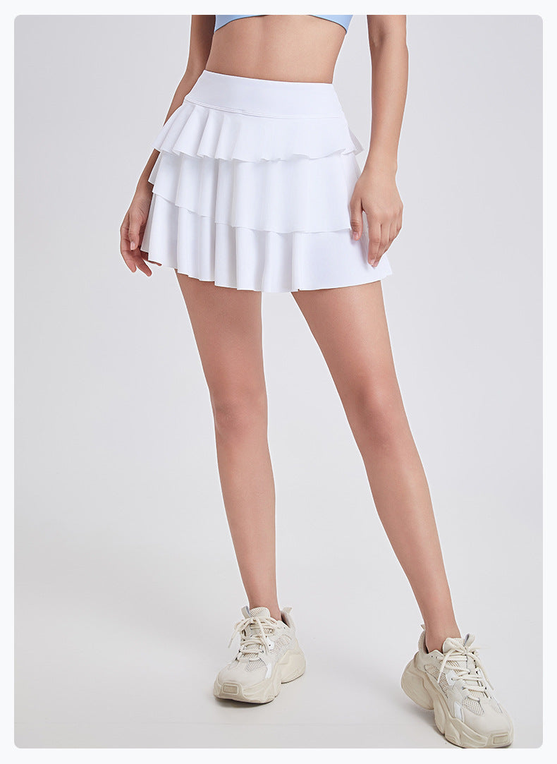 High Waist Hip Lift Tennis Skirt Fake Two Pieces Skirt