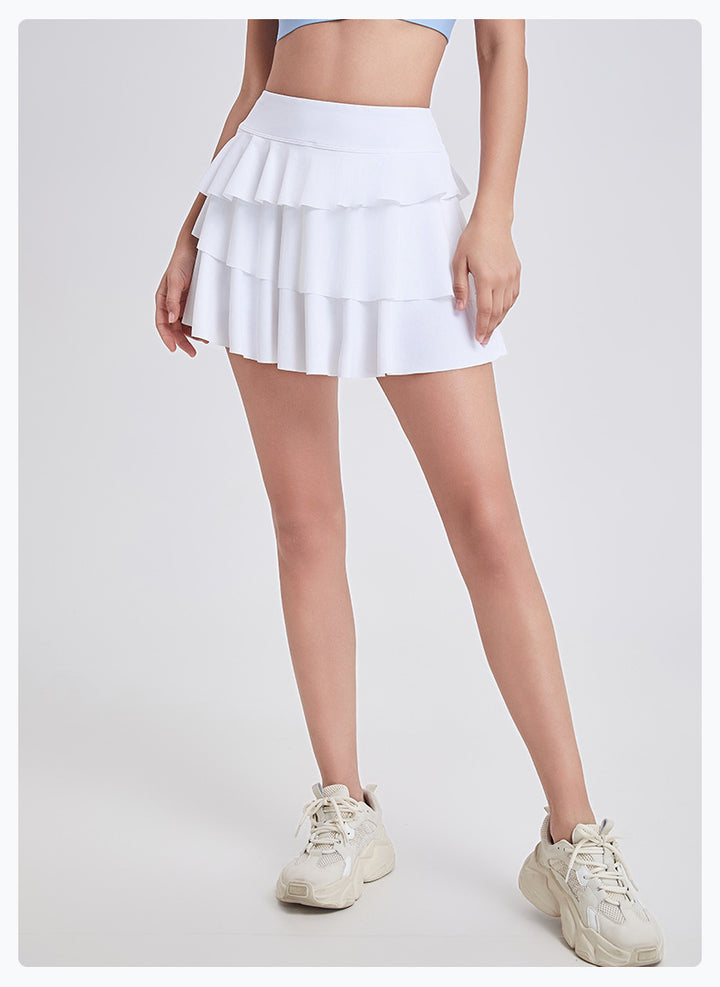 High Waist Hip Lift Tennis Skirt Fake Two Pieces Skirt