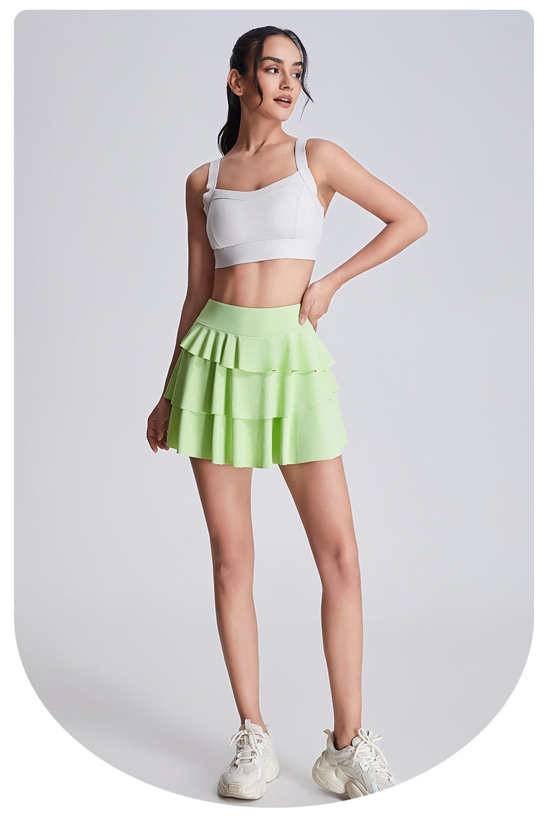 High Waist Hip Lift Tennis Skirt Fake Two Pieces Skirt