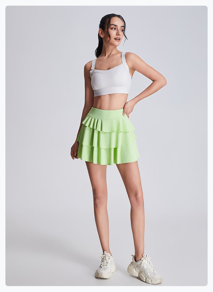 High Waist Hip Lift Tennis Skirt Fake Two Pieces Skirt