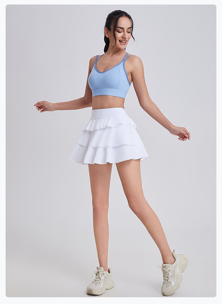 High Waist Hip Lift Tennis Skirt Fake Two Pieces Skirt