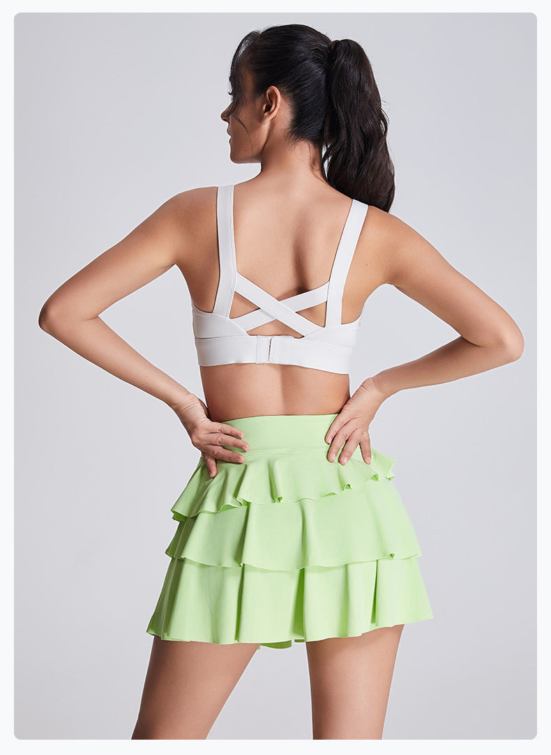 High Waist Hip Lift Tennis Skirt Fake Two Pieces Skirt