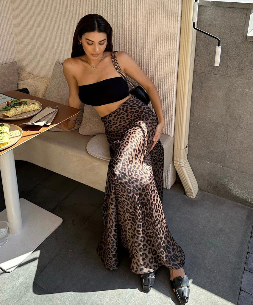 Leopard Print Dress Fashion Mermaid Skirt