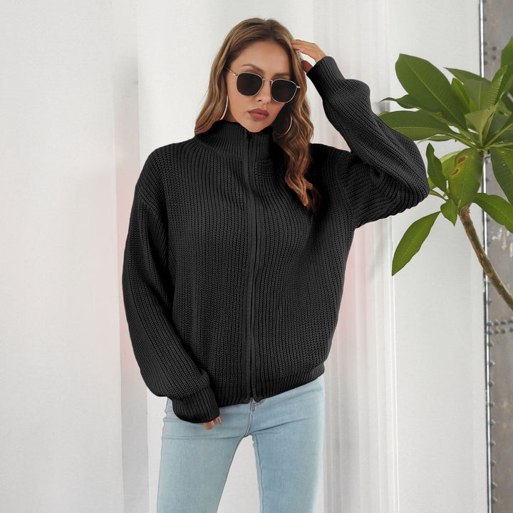 Fashion Zipper Sweater Coat For Women