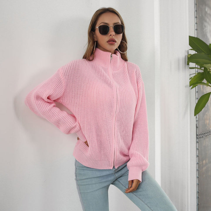 Fashion Zipper Sweater Coat For Women