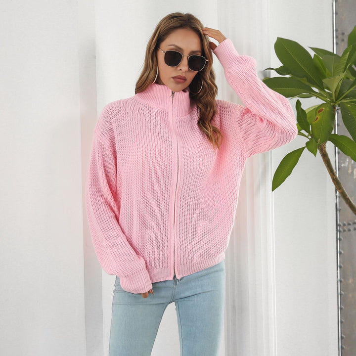 Fashion Zipper Sweater Coat For Women