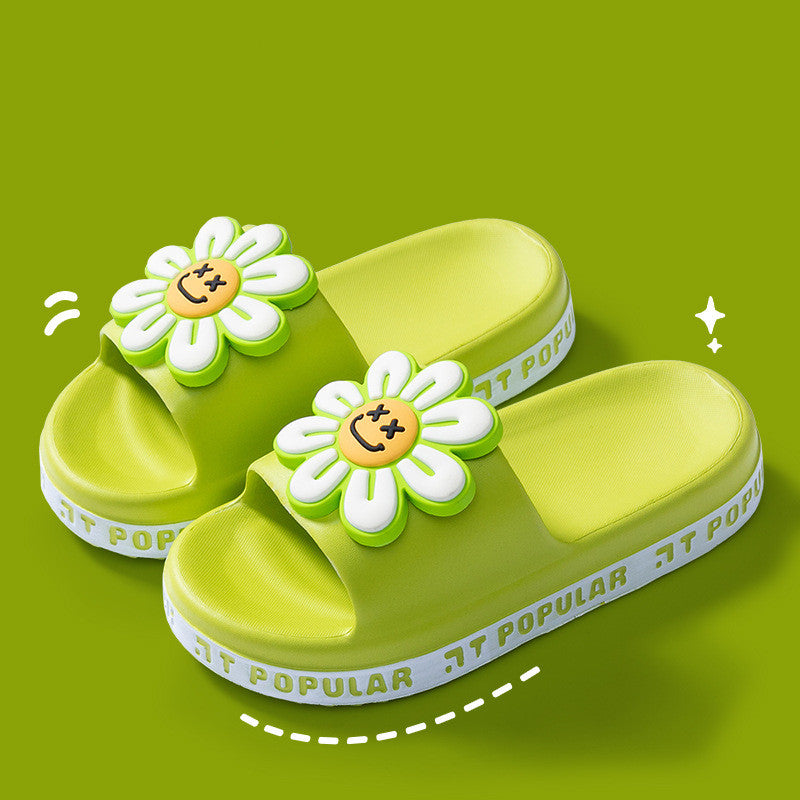 Summer Flower Slippers  New Fashion Letter Garden Shoes Indoor Anti-Slip Floor Bathroom Bathing Home Slipper