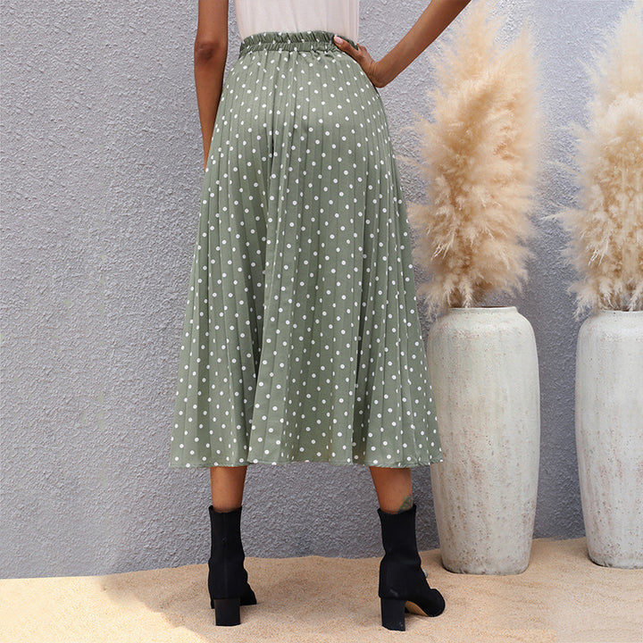 Green Irregular Polka Dot Skirt