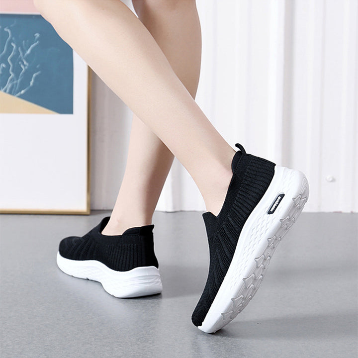 Casual Mesh Shoes Sock Slip On Flat Shoes  Sneakers Casual Soft Sole Walking Sports Shoe