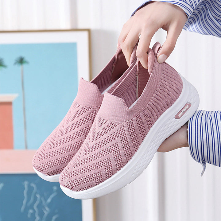 Casual Mesh Shoes Sock Slip On Flat Shoes  Sneakers Casual Soft Sole Walking Sports Shoe