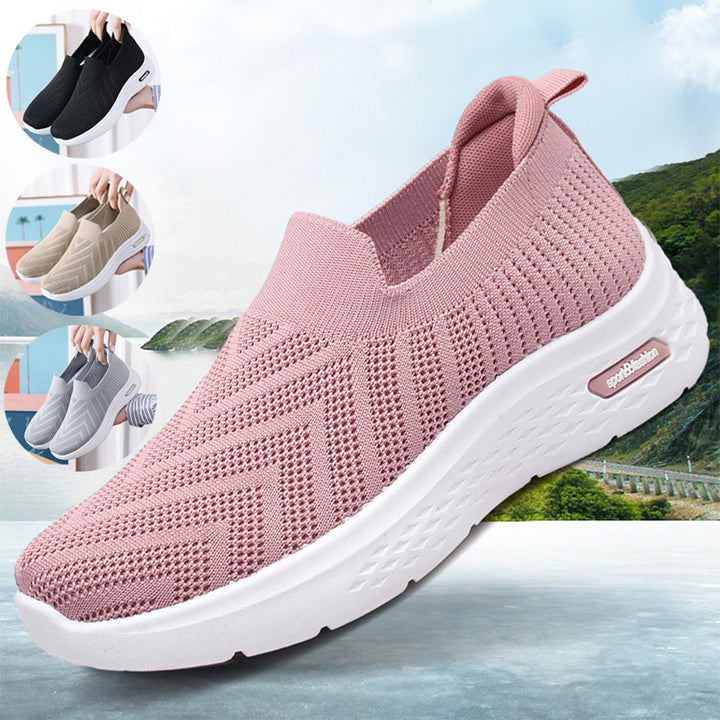 Casual Mesh Shoes Sock Slip On Flat Shoes  Sneakers Casual Soft Sole Walking Sports Shoe