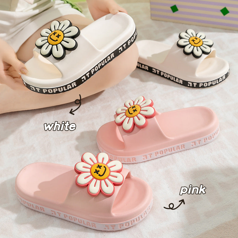 Summer Flower Slippers  New Fashion Letter Garden Shoes Indoor Anti-Slip Floor Bathroom Bathing Home Slipper