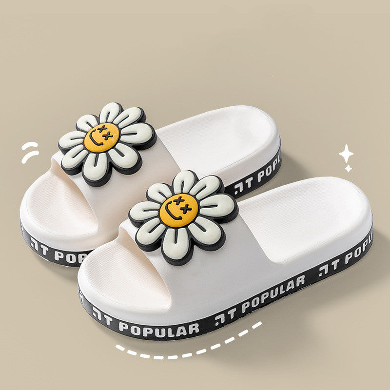 Summer Flower Slippers  New Fashion Letter Garden Shoes Indoor Anti-Slip Floor Bathroom Bathing Home Slipper