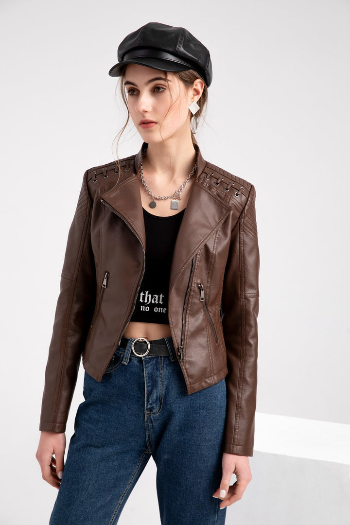 Youth Fashion Leather Short Jacket