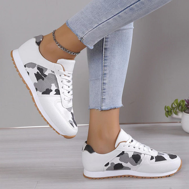 Fashoin Leopard Print Lace-up Sports Shoes , Sneakers Casual Running Walking Flat Shoes