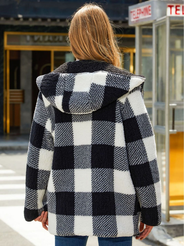 Warm And Loose Plaid Coat