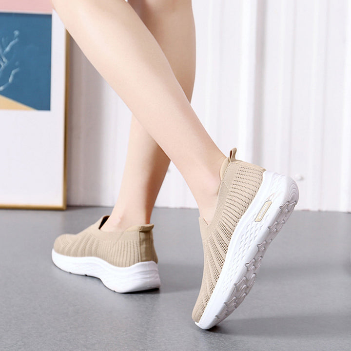 Casual Mesh Shoes Sock Slip On Flat Shoes  Sneakers Casual Soft Sole Walking Sports Shoe