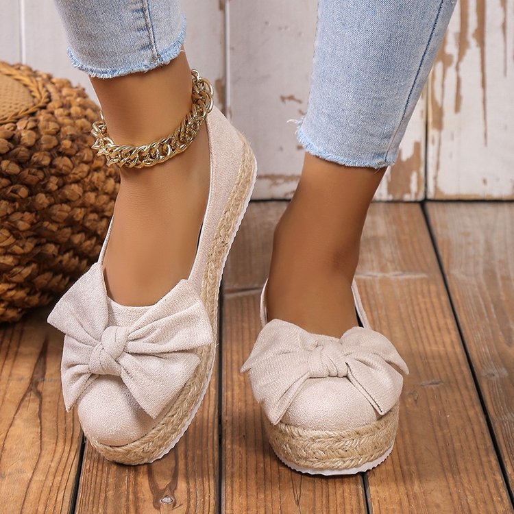 Plus Size Casual Pumps Women Bow Platform Shoes