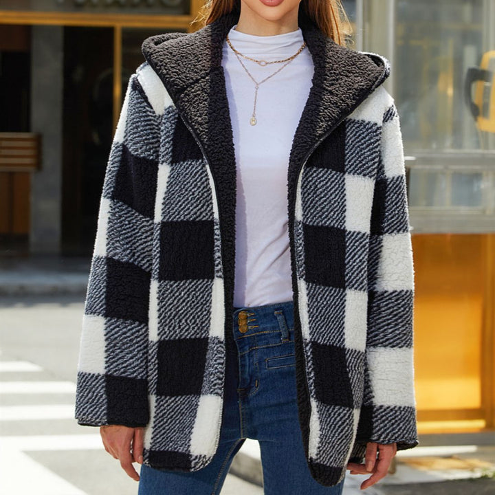 Warm And Loose Plaid Coat