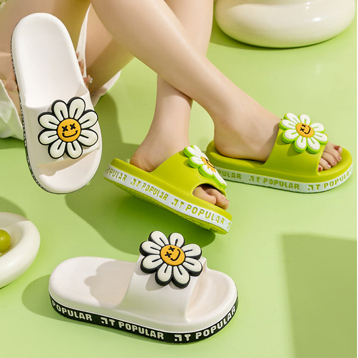 Summer Flower Slippers  New Fashion Letter Garden Shoes Indoor Anti-Slip Floor Bathroom Bathing Home Slipper