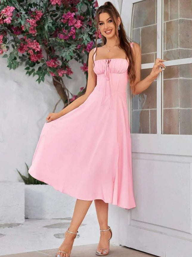 Elegant Palace Style New Low-cut Suspender Large Swing Dress For Women