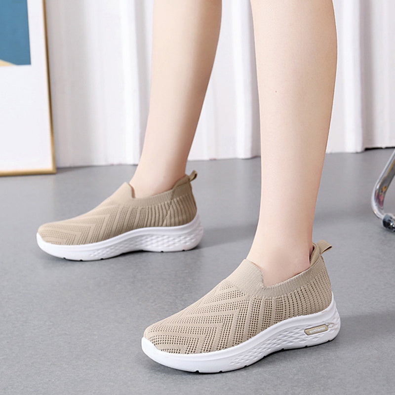 Casual Mesh Shoes Sock Slip On Flat Shoes  Sneakers Casual Soft Sole Walking Sports Shoe