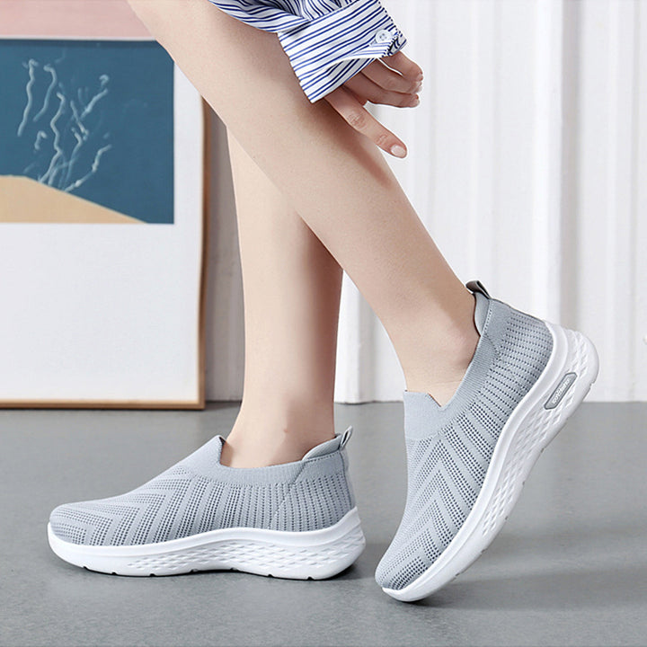 Casual Mesh Shoes Sock Slip On Flat Shoes  Sneakers Casual Soft Sole Walking Sports Shoe