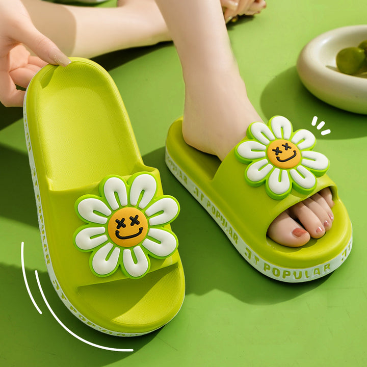 Summer Flower Slippers  New Fashion Letter Garden Shoes Indoor Anti-Slip Floor Bathroom Bathing Home Slipper