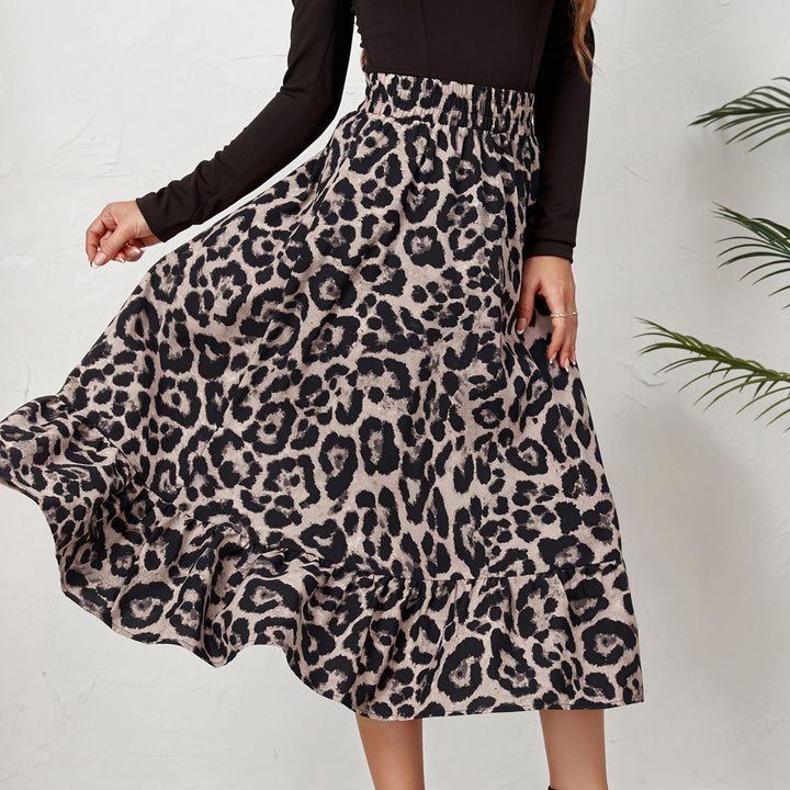 Leopard Print High Waist Skirt