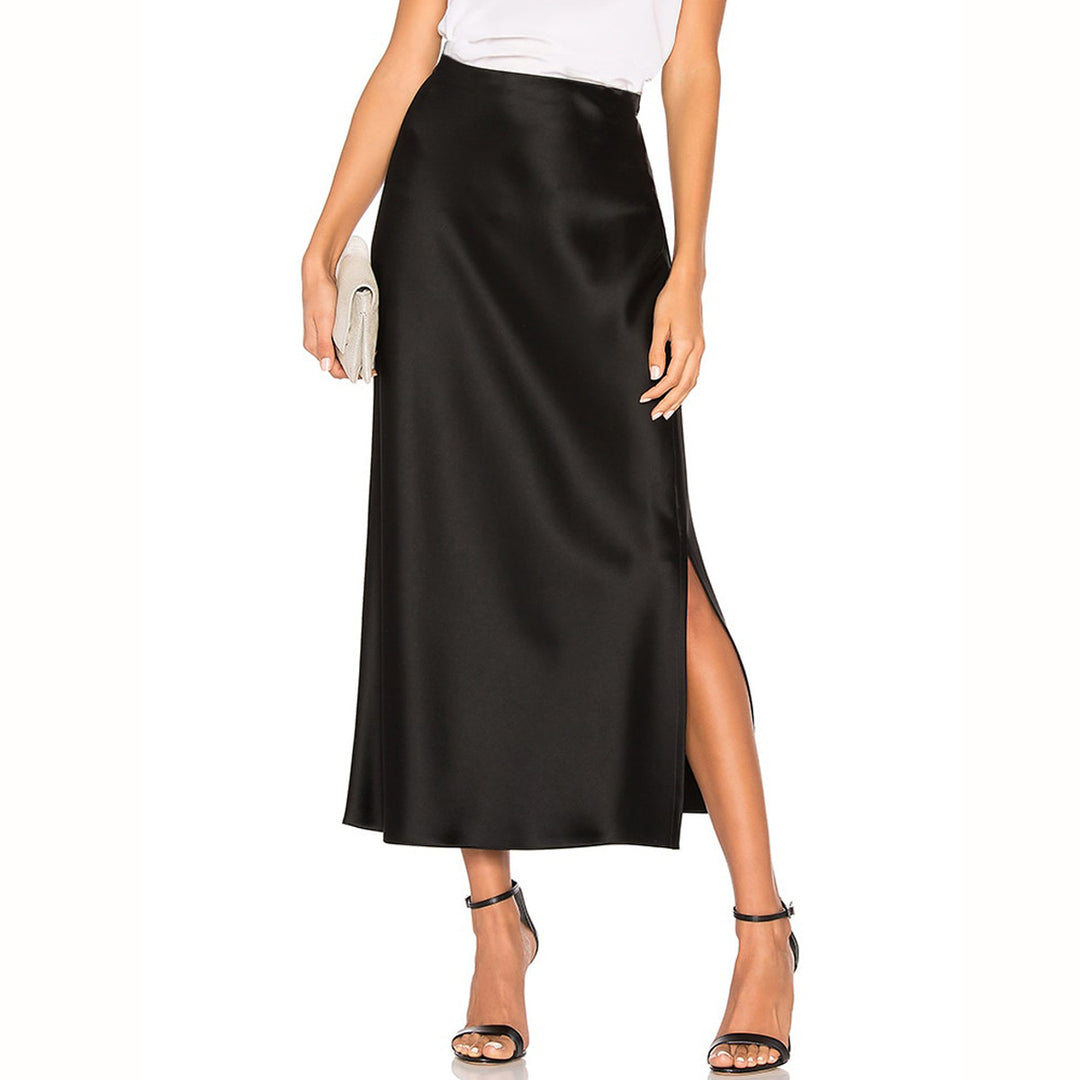 High Waist Elastic Split Skirt