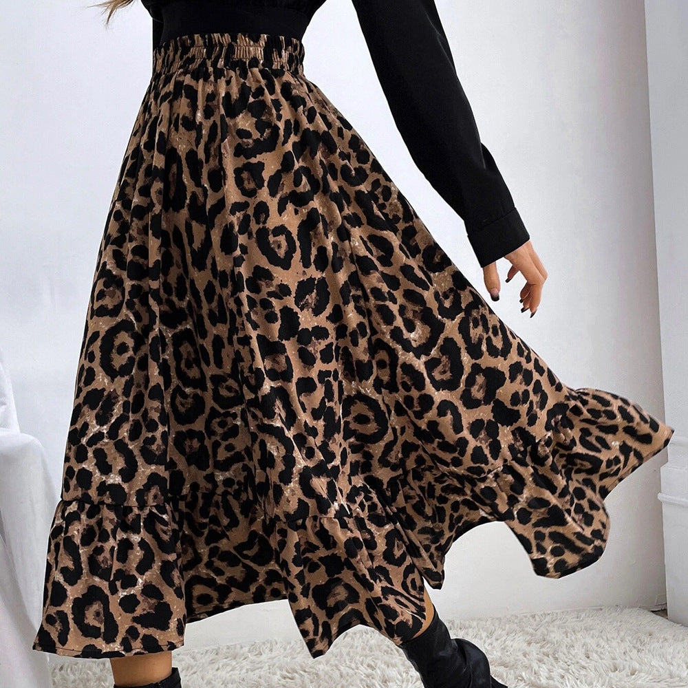 Leopard Print High Waist Skirt