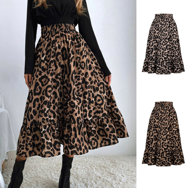 Leopard Print High Waist Skirt