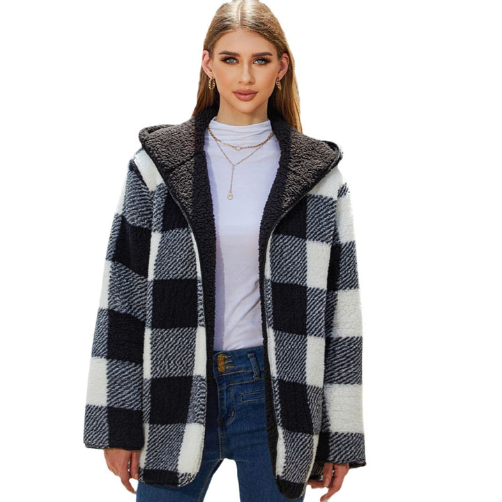 Warm And Loose Plaid Coat