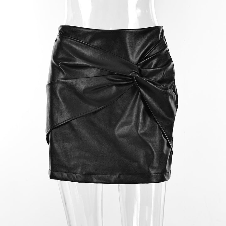 Versatile Casual High Waist PU Leather Skirt