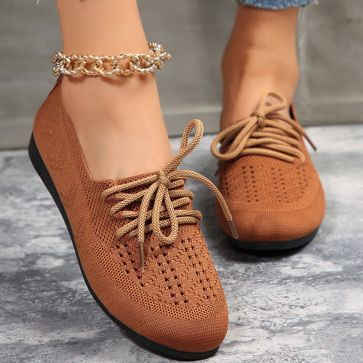 Lace-up Flats Fashion Breathable Lazy Mesh Shoes