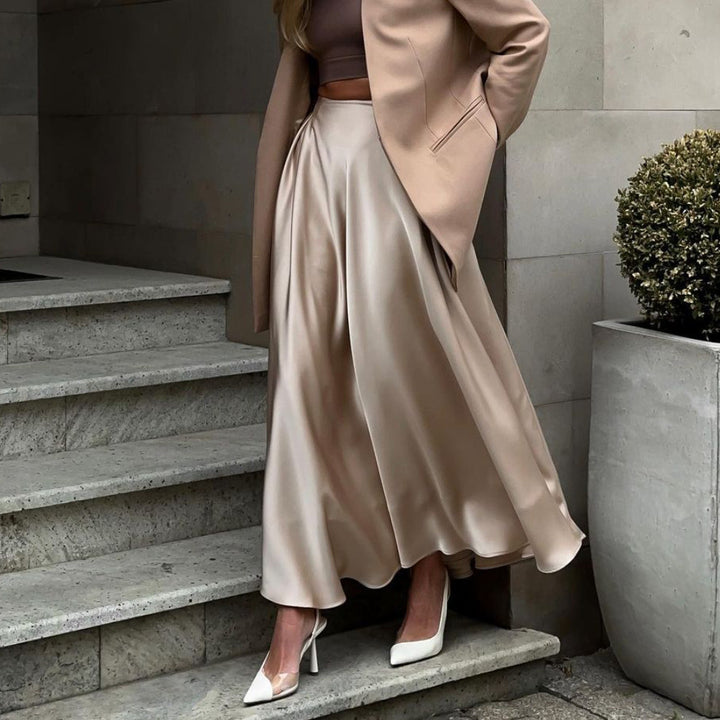 Fashion Graceful Satin Satin Long Skirt