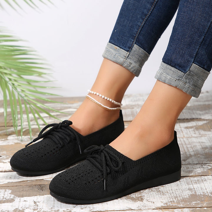 Lace-up Flats Fashion Breathable Lazy Mesh Shoes