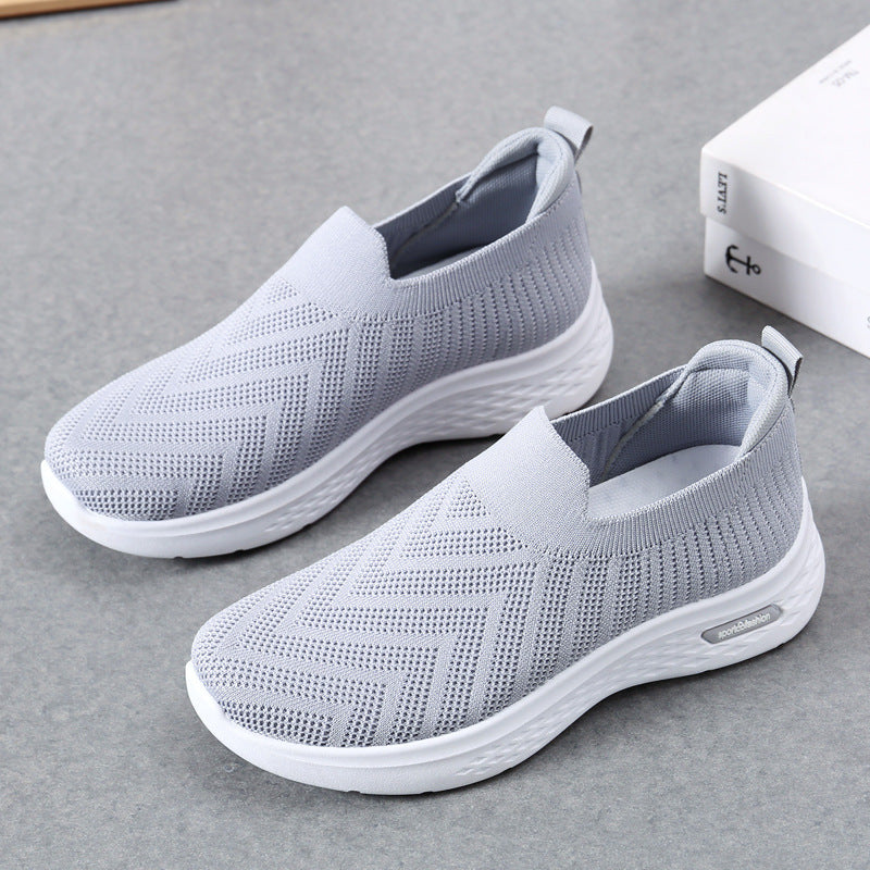 Casual Mesh Shoes Sock Slip On Flat Shoes  Sneakers Casual Soft Sole Walking Sports Shoe