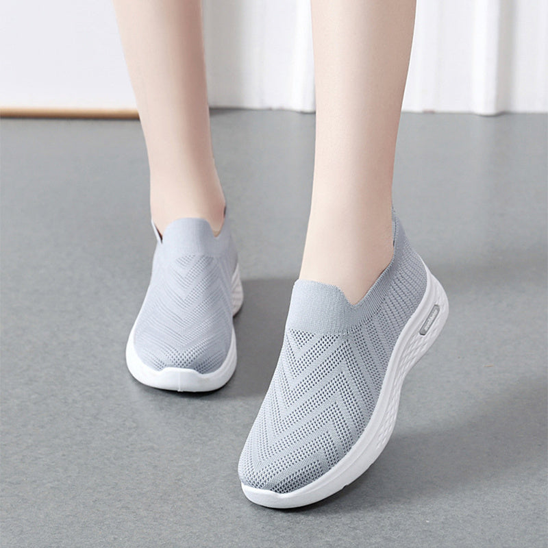 Casual Mesh Shoes Sock Slip On Flat Shoes  Sneakers Casual Soft Sole Walking Sports Shoe