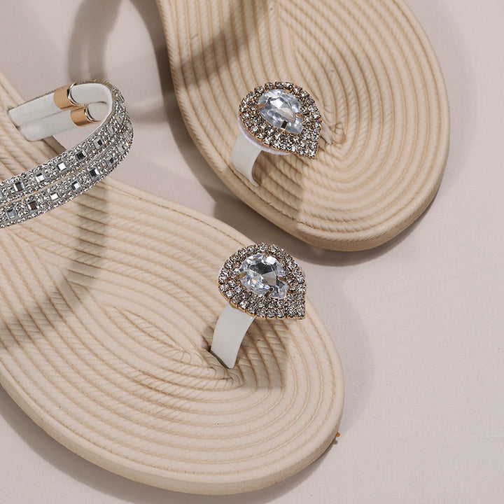 Two Wear Beach Rhinestone Flip Flops