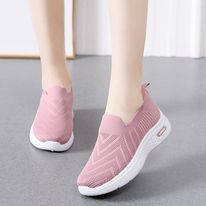 Casual Mesh Shoes Sock Slip On Flat Shoes  Sneakers Casual Soft Sole Walking Sports Shoe