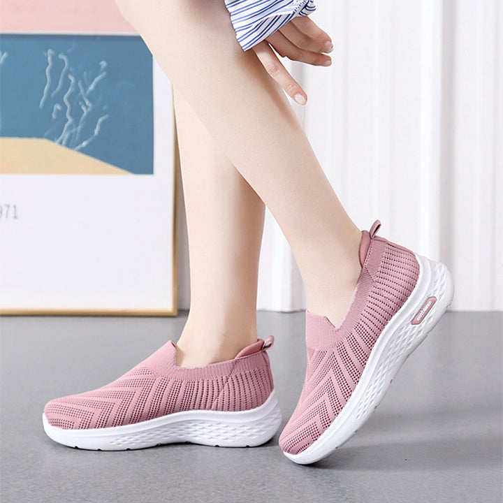 Casual Mesh Shoes Sock Slip On Flat Shoes  Sneakers Casual Soft Sole Walking Sports Shoe